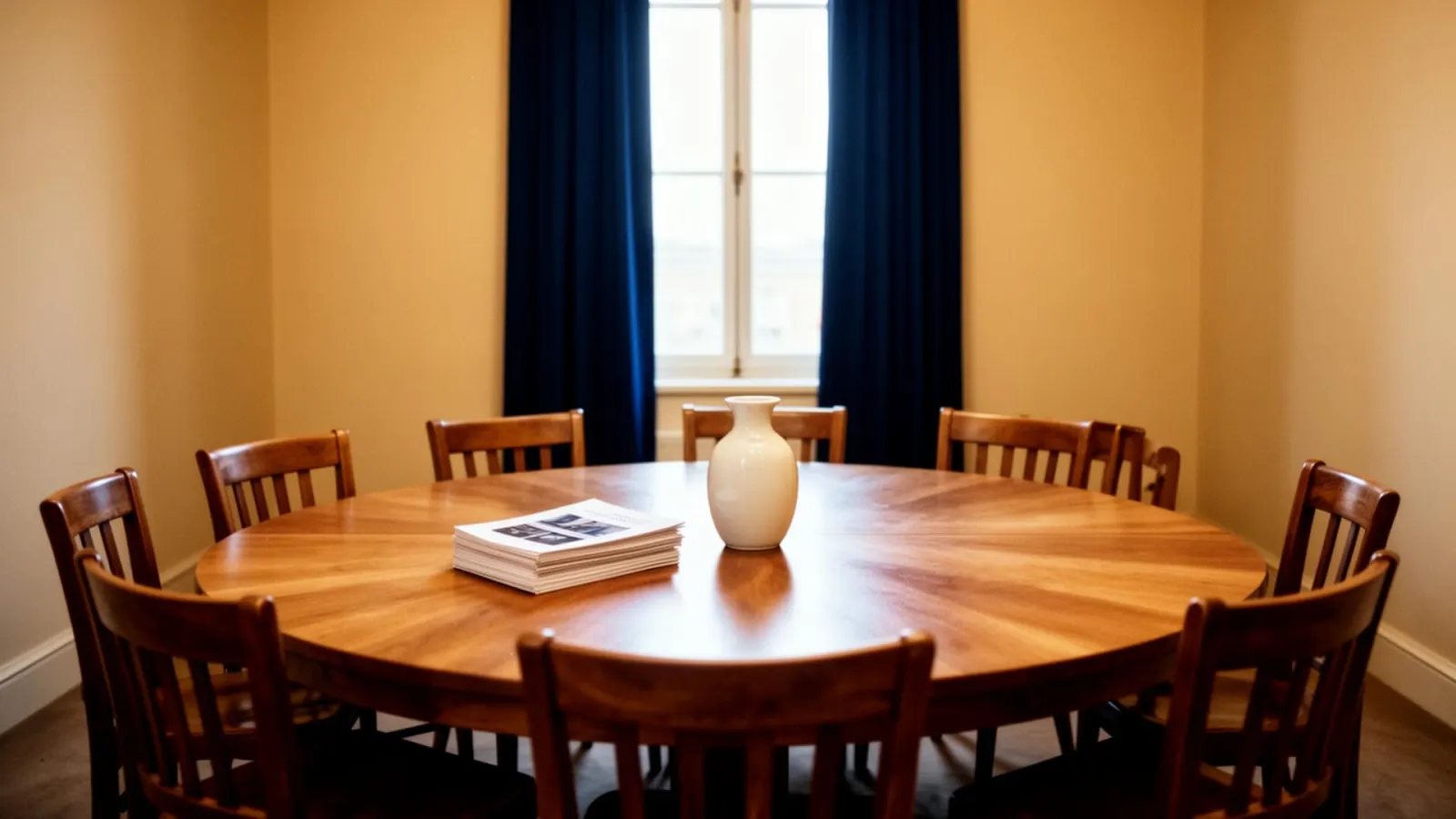 Quiet seminar room arranged for a small group